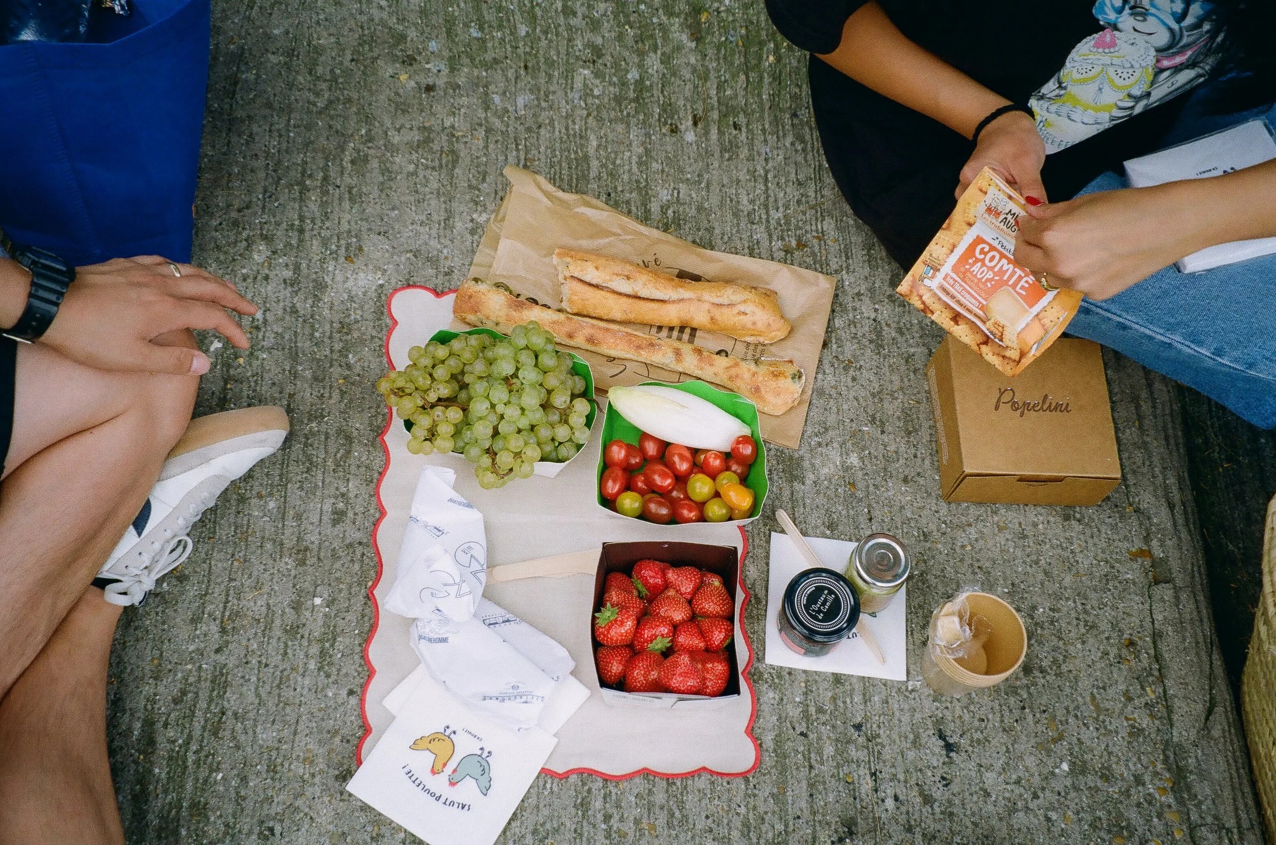   Picnic on the steps at Sacré-Cœur Basilica with Paul and Ingrid.  